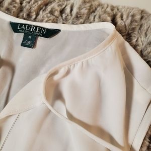 LAUREN RALPH LAUREN White Sleeveless Blouse